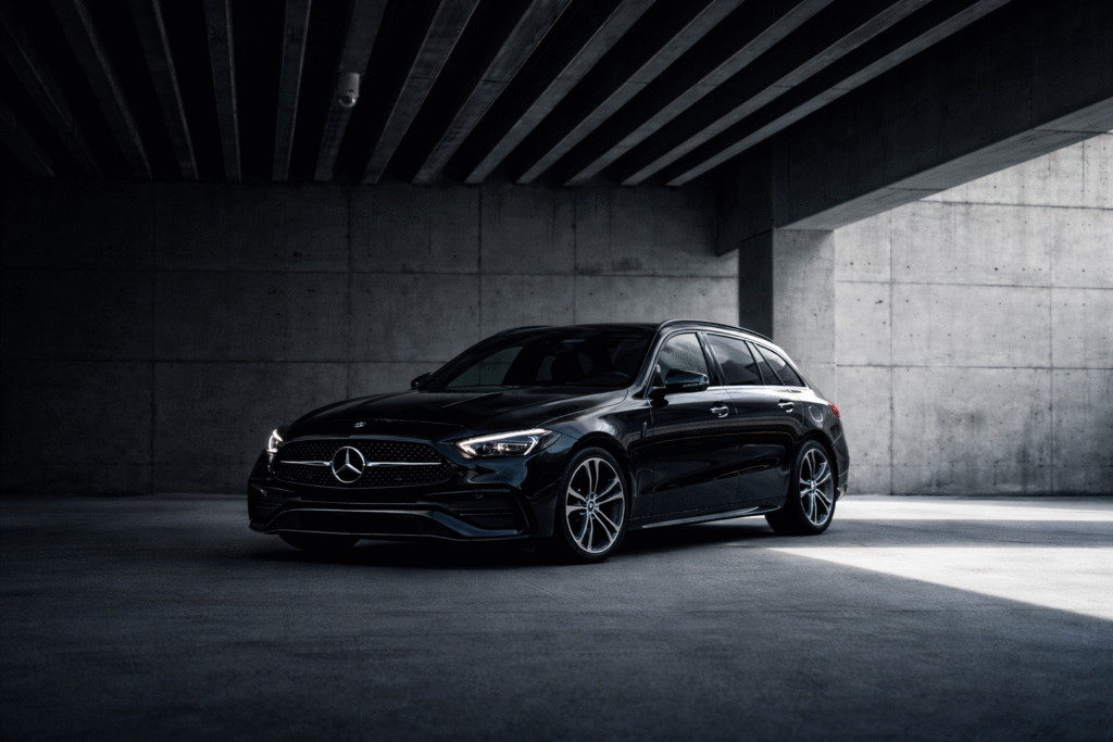 La mercedes benz qui est aussi dans le garage de promotion